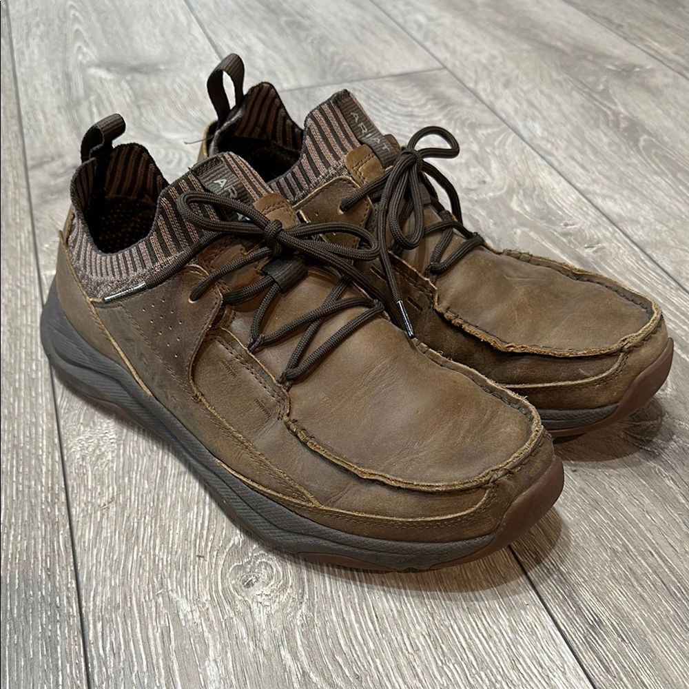 Ariat Brown Sneakers with Knitted Collar and Leather Upper